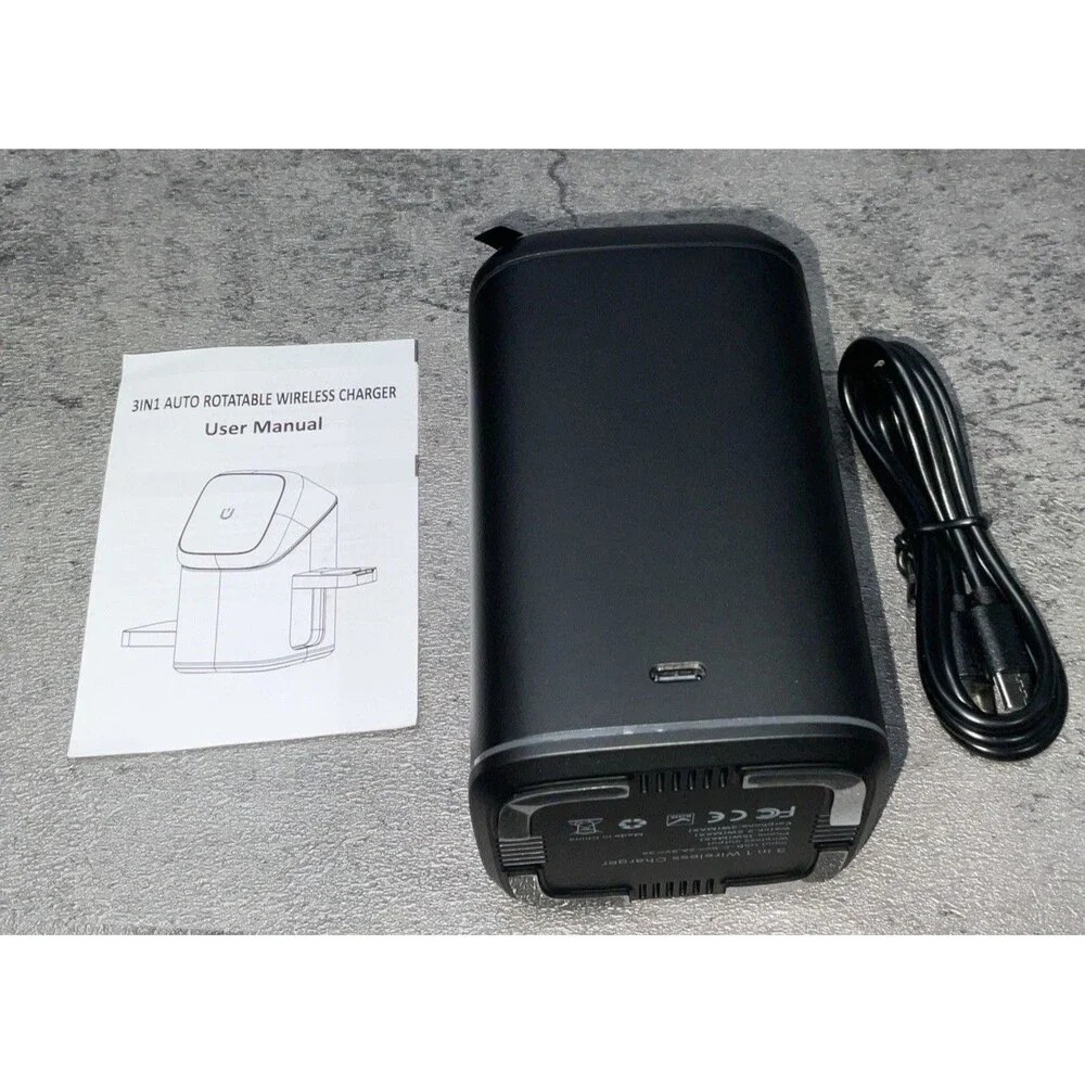 3 in 1 Auto Rotatable Wireless Charger mobile Phone,earphone,watch